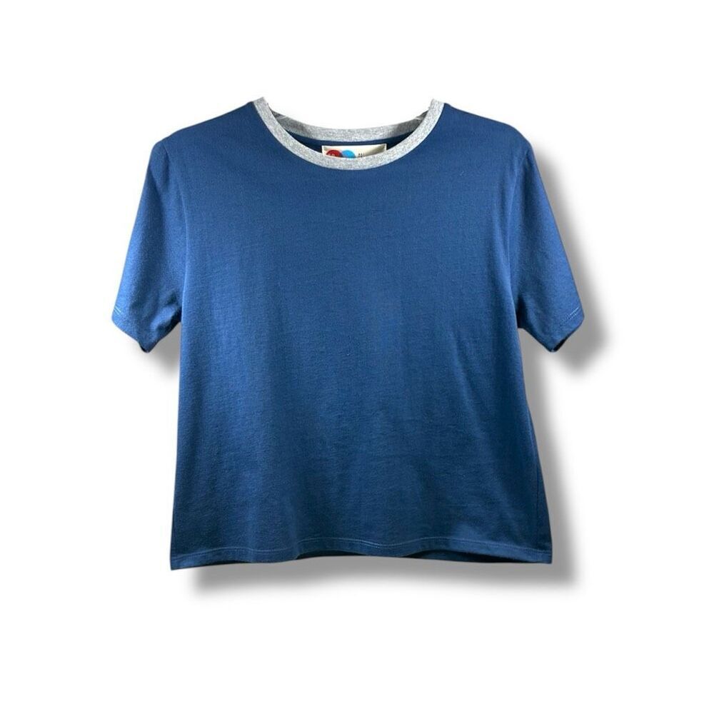 Free People Beach NWOT Short Sleeve Tee in Navy and Light Blue Size XS